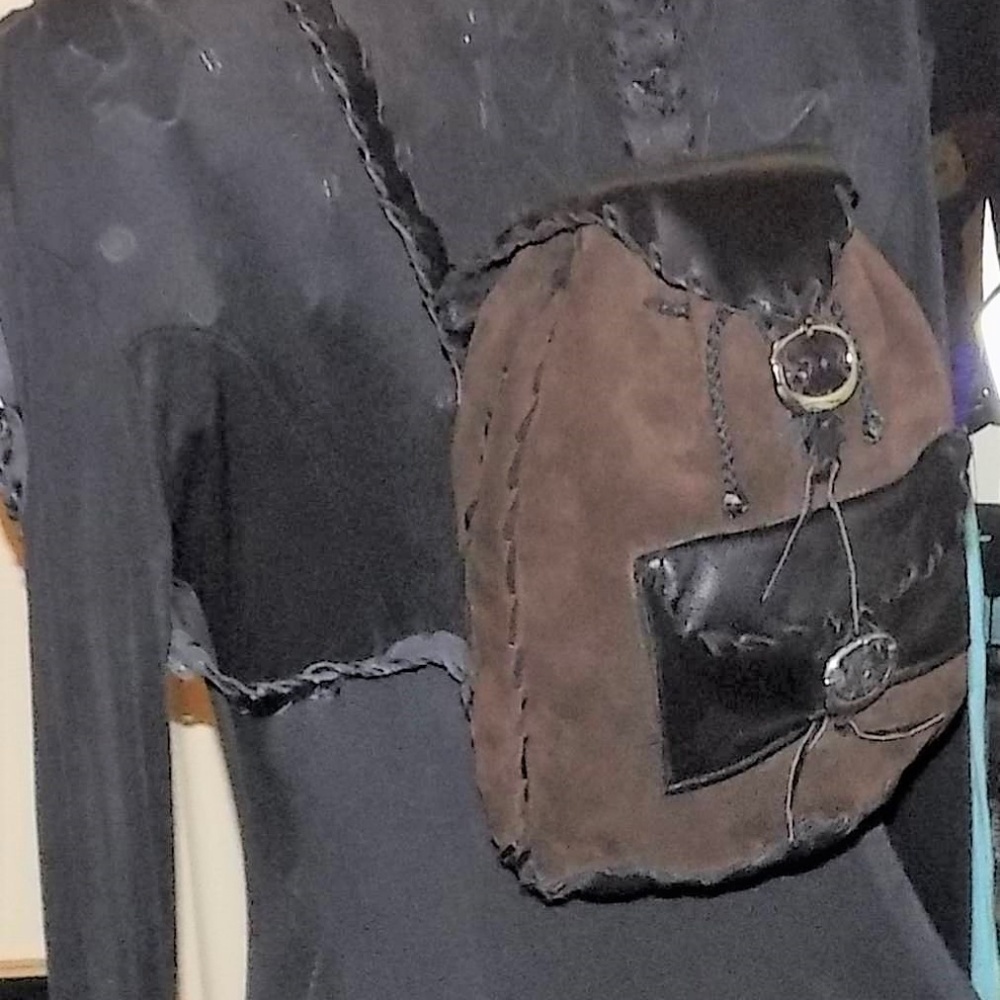 Leatherbackpack in brown and black - handmade